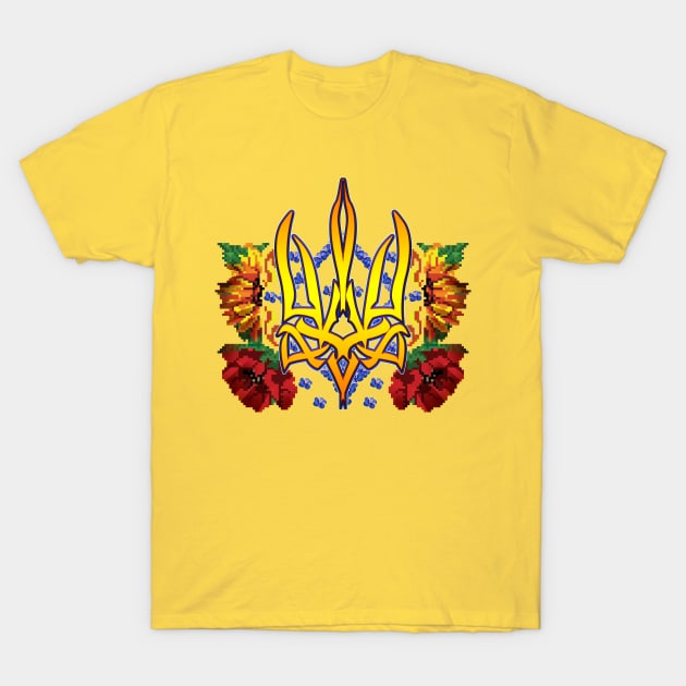 Trident with poppies T-Shirt by xlhombat